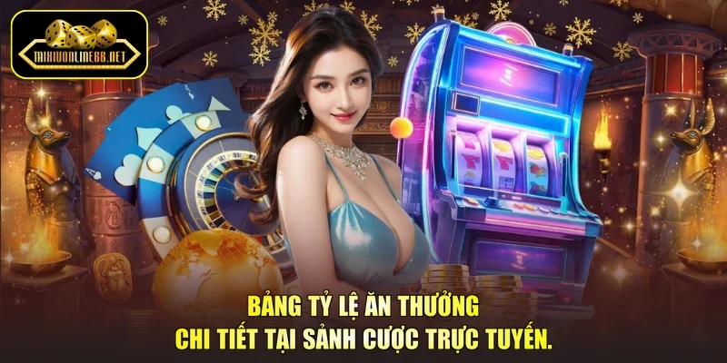 Bảng tỷ lệ ăn thưởng chi tiết tại sảnh cược trực tuyến.